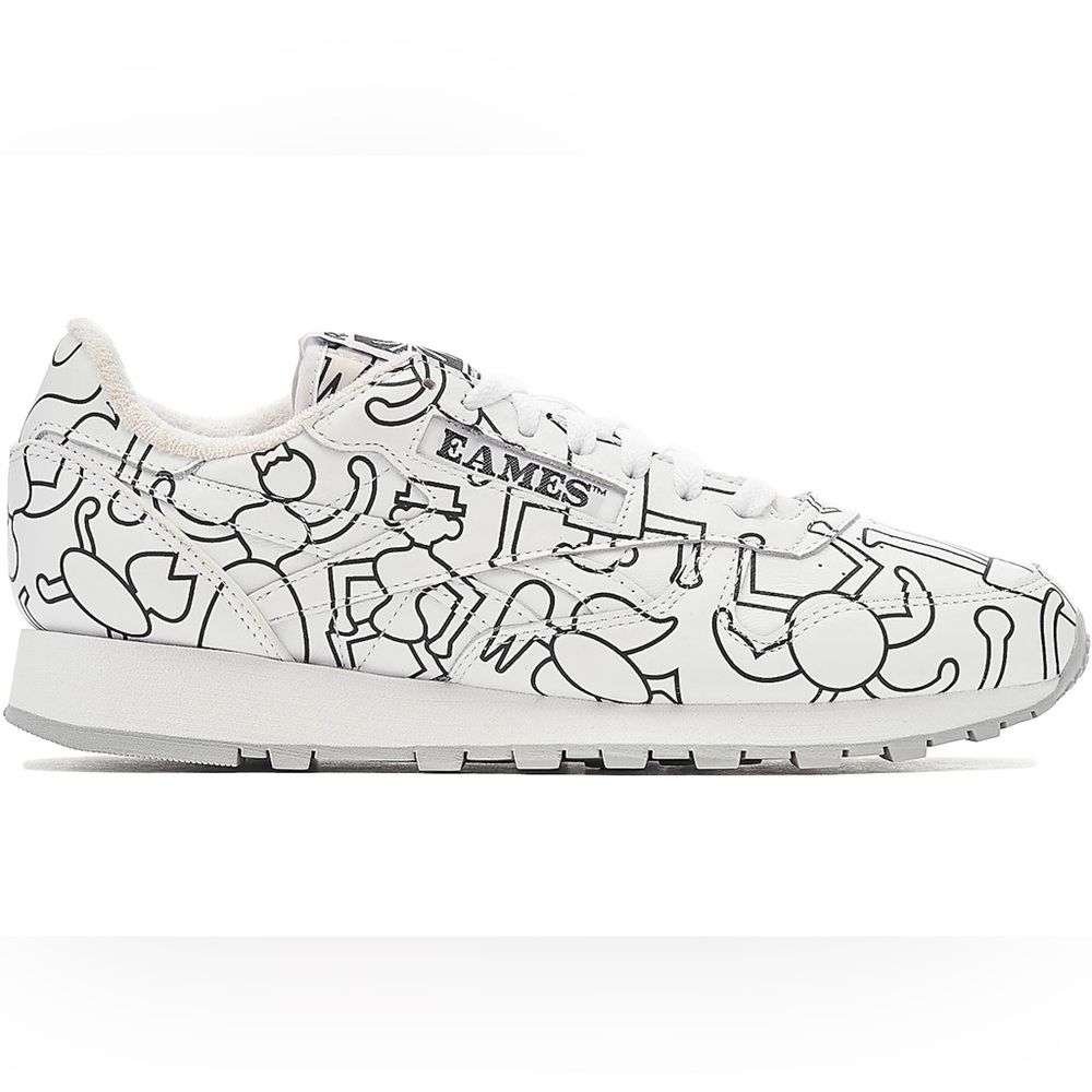 Reebok x Eames Mens Classic Leather White 'Coloring Toy' Shoes Sneakers Trainers